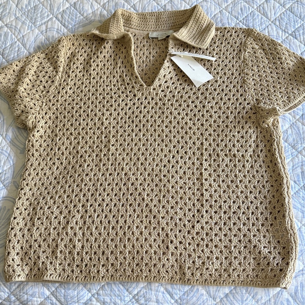 Vince Cream V-Neck Sweater